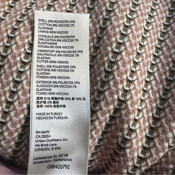 NEW Anthropologie Maeve Jacquard Pink Winter Dress Pockets Adjustable Size S (M) - Picture 9 of 14